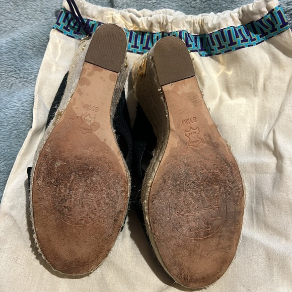 Tory Burch Original Golden Logo Wedge Espadrille Slide Sandals-8.5 - Picture 7 of 11